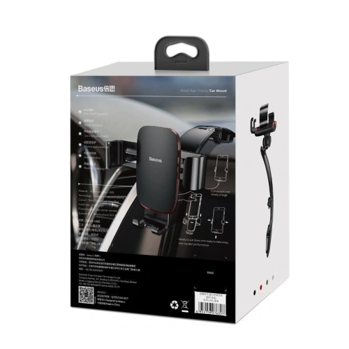 Buy Baseus Metal Age Gravity Car Mount Black - BSU866BLK - {ean13} - Home Screen Store Europe