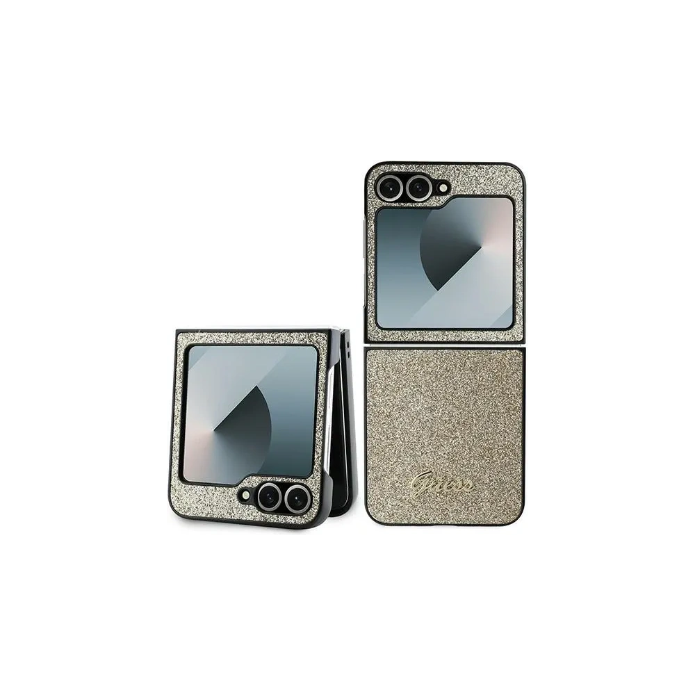 Etui Guess GUHCZF6HGGSHD Samsung Galaxy Z Flip6 4G Glitter Script złoty - Galaxy Z Flip 6 - Guess