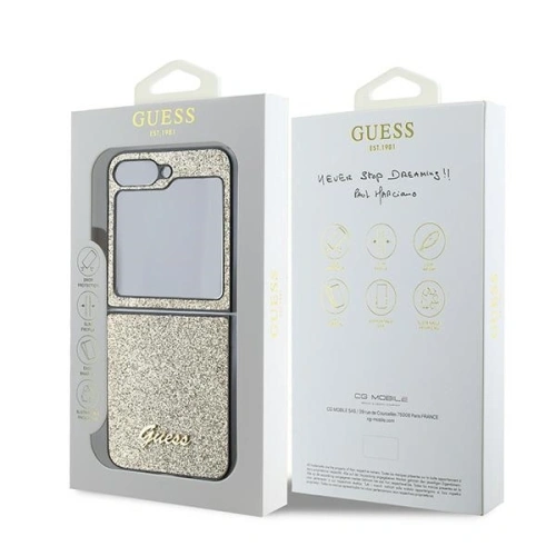 Buy Case Guess GUHCZF6HGGSHD Samsung Galaxy Z Flip6 4G Glitter Script gold - GUE3439 - {ean13} - Home Screen Store Europe