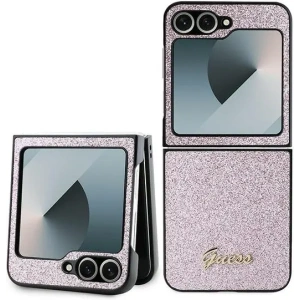Kup Guess Samsung Husă GUHCZF6HGGSHP Galaxy Z Flip6 4G Glitter Script roz - GUE3441 - {ean13} - Sklep Home Screen