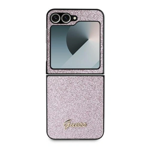 Kup Guess Samsung Husă GUHCZF6HGGSHP Galaxy Z Flip6 4G Glitter Script roz - GUE3441 - {ean13} - Sklep Home Screen