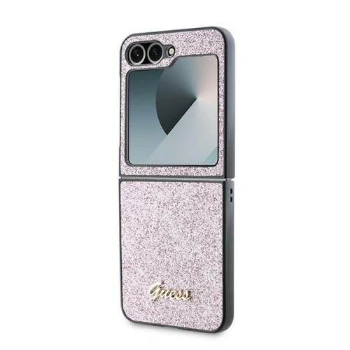Kup Guess Samsung Husă GUHCZF6HGGSHP Galaxy Z Flip6 4G Glitter Script roz - GUE3441 - {ean13} - Sklep Home Screen