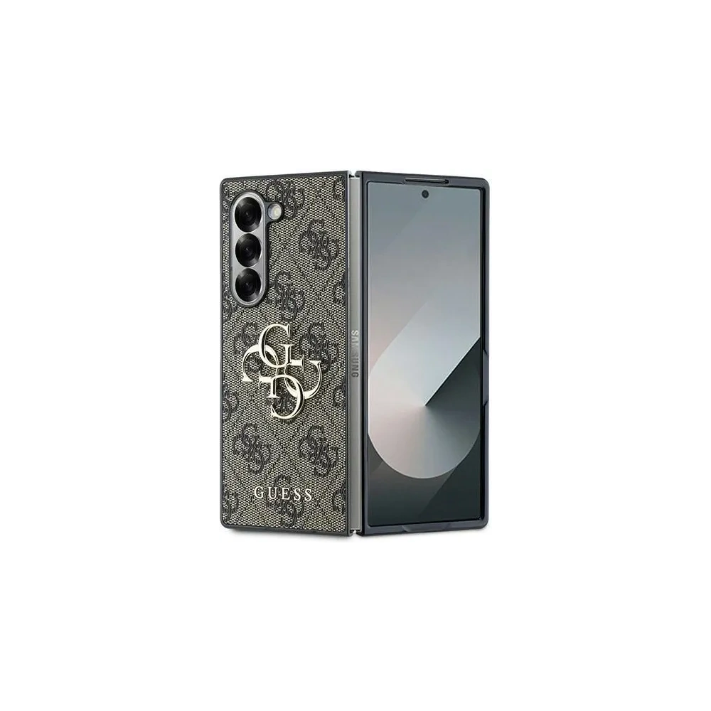 Etui Guess GUHCZFD64GMGBR Samsung Galaxy Z Fold6 Leather 4G Metal Logo brązowy - Galaxy Z Fold 6 - Guess
