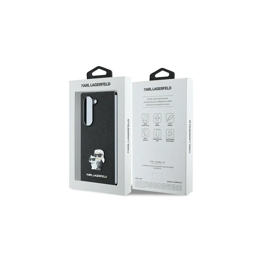 Etui Karl Lagerfeld KLHCZFD6SAPKCNPK Samsung Galaxy Z Fold6 Saffiano Metal Pin czarny - Galaxy Z Fold 6 - Karl Lagerfeld