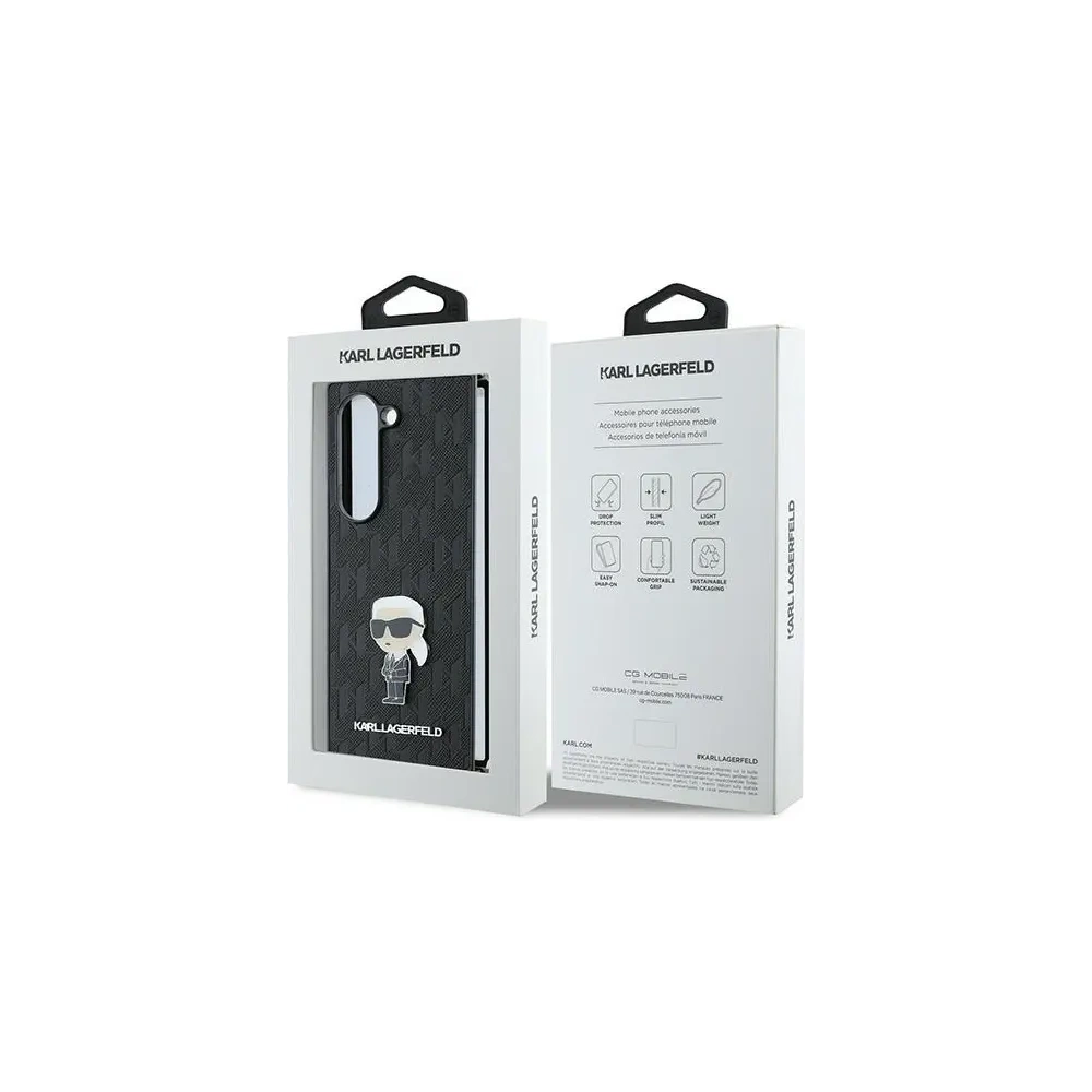 Etui Karl Lagerfeld KLHCZFD6SAPKINPKK Samsung Galaxy Z Fold6 Saffiano Ikonik Pin czarny - Galaxy Z Fold 6 - Karl Lagerfeld