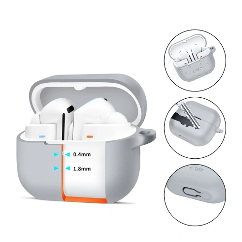 Kup Etui Tech-Protect Silicone Hook Samsung Galaxy Buds 3 / 3 Pro Crayon Grey - THP3039 - {ean13} - Sklep Home Screen