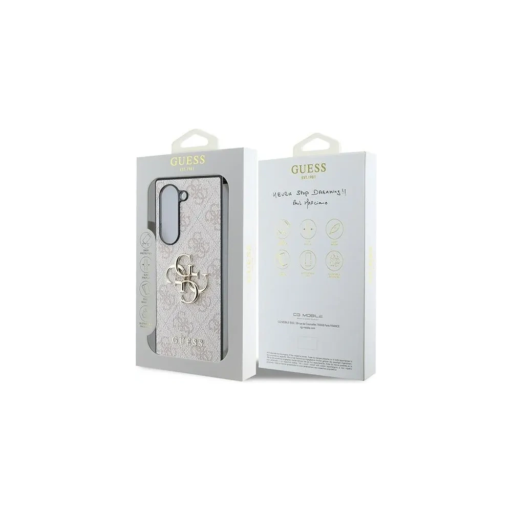 Etui Guess GUHCZFD64GMGPI Samsung Galaxy Z Fold6 Leather 4G Metal Logo różowy - Galaxy Z Fold 6 - Guess