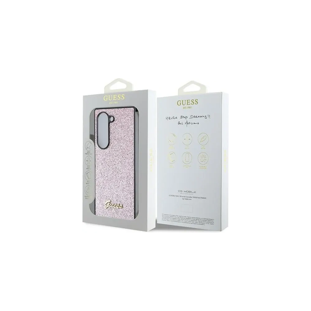 Etui Guess GUHCZFD6HGGSHP Samsung Galaxy Z Fold6 hardcase 4G Glitter Script różowy - Galaxy Z Fold 6 - Guess