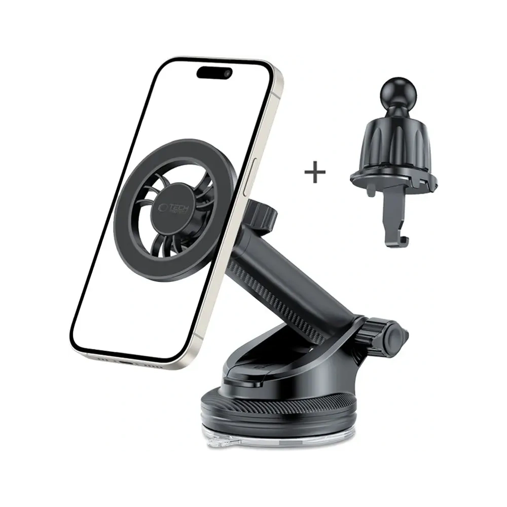 Uchwyt samochodowy do kratki / na szybę / na kokpit Tech-Protect N56 Magnetic MagSafe Dashboard & Vent Car Mount Black - na kokpit / szybę - Tech-Protect