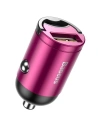 Mini nabíječka do auta Baseus Tiny Star, USB, QC 3.0, 30W (růžová)