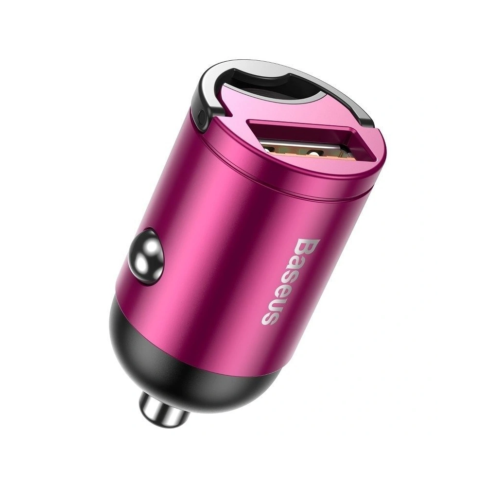 Mini ładowarka samochodowa Baseus Tiny Star, USB, QC 3.0, 30W (różowa)