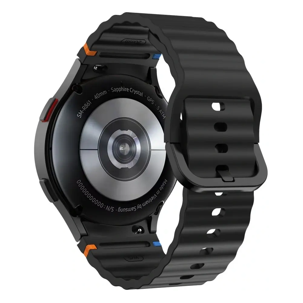 Pasek Tech-Protect Silicone Sport Samsung Galaxy Watch 4/5/5 Pro/6/7/FE Black - Galaxy Watch7 44mm - Tech-Protect