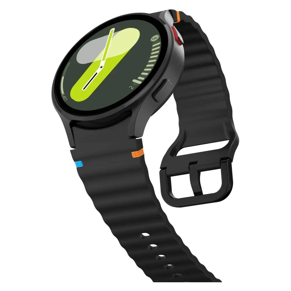 Pasek Tech-Protect Silicone Sport Samsung Galaxy Watch 4/5/5 Pro/6/7/FE Black - Galaxy Watch7 44mm - Tech-Protect