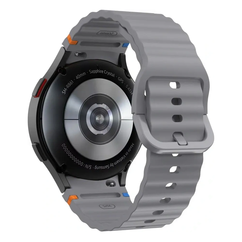 Pasek Tech-Protect Silicone Sport Samsung Galaxy Watch 4/5/5 Pro/6/7/FE Crayon Grey - Galaxy Watch7 44mm - Tech-Protect