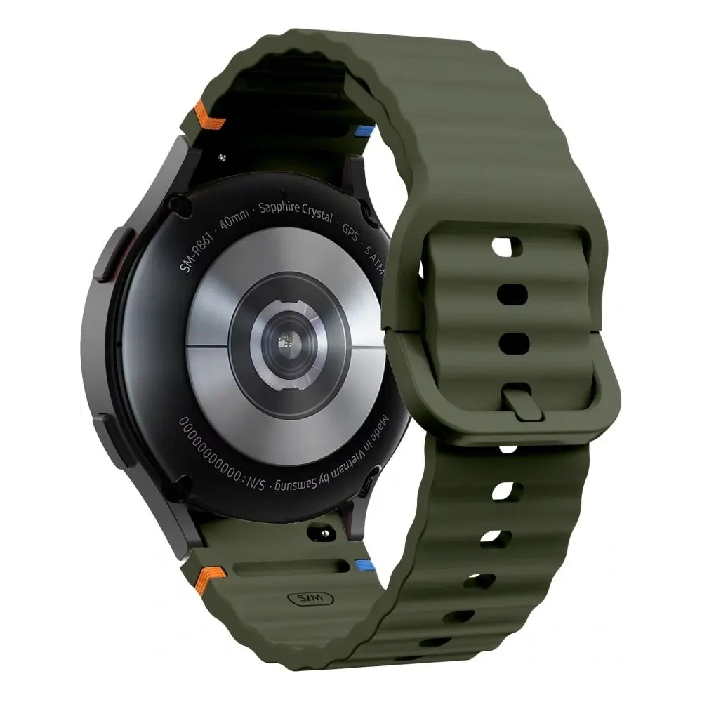 Pasek Tech-Protect Silicone Sport Samsung Galaxy Watch 4/5/5 Pro/6/7/FE Army Green - Galaxy Watch7 44mm - Tech-Protect
