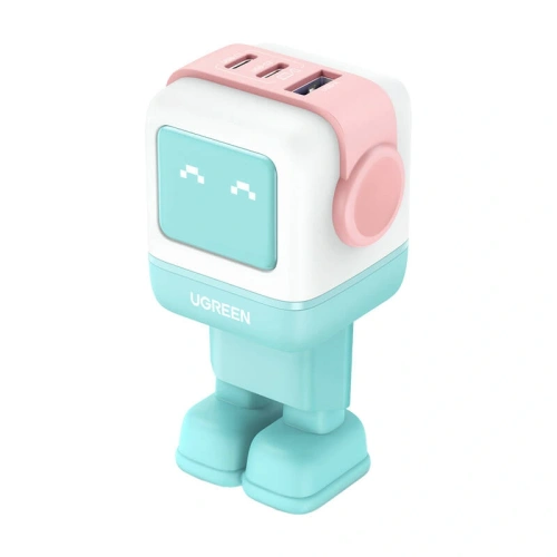 Kup UGREEN Nexode Robot GaN USB-A hálózati töltő, 2xUSB-C 65W rózsaszín-kék - UGR1892 - {ean13} - Sklep Home Screen