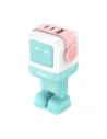 UGREEN Nexode Robot GaN USB-A hálózati töltő, 2xUSB-C 65W rózsaszín-kék