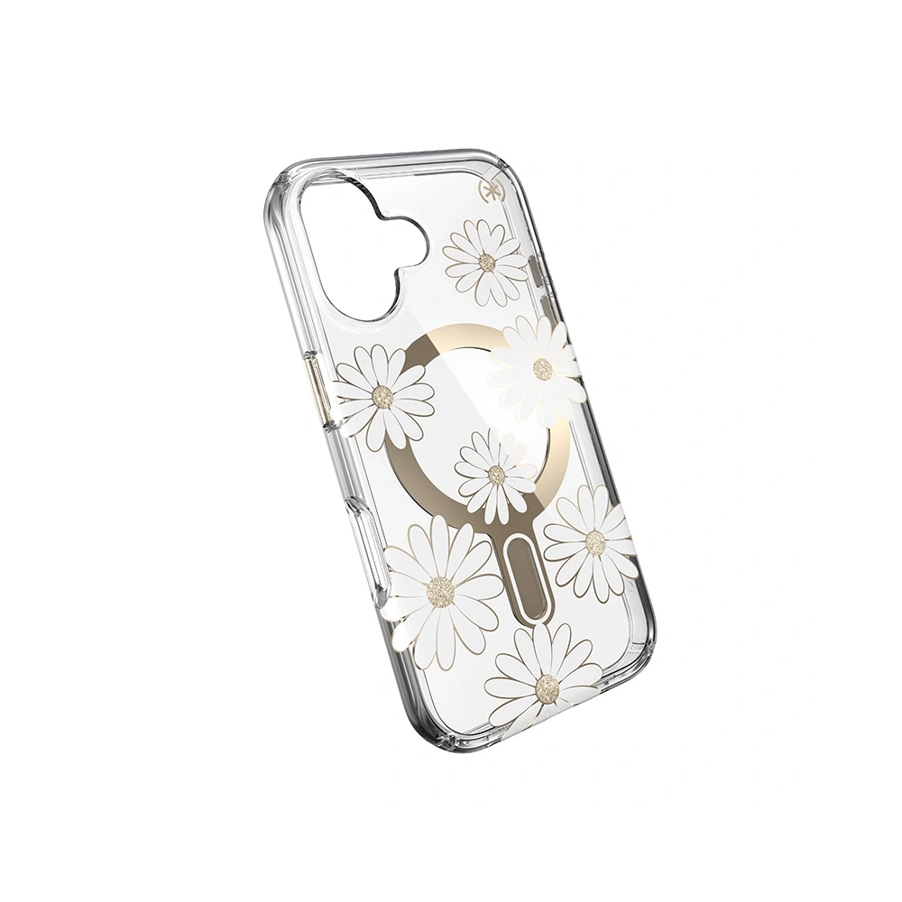 Etui Speck Presidio Lux ClickLock & MagSafe Apple iPhone 16 (Sunshine Daisies / Clear / Gold) - iPhone 16 - Speck
