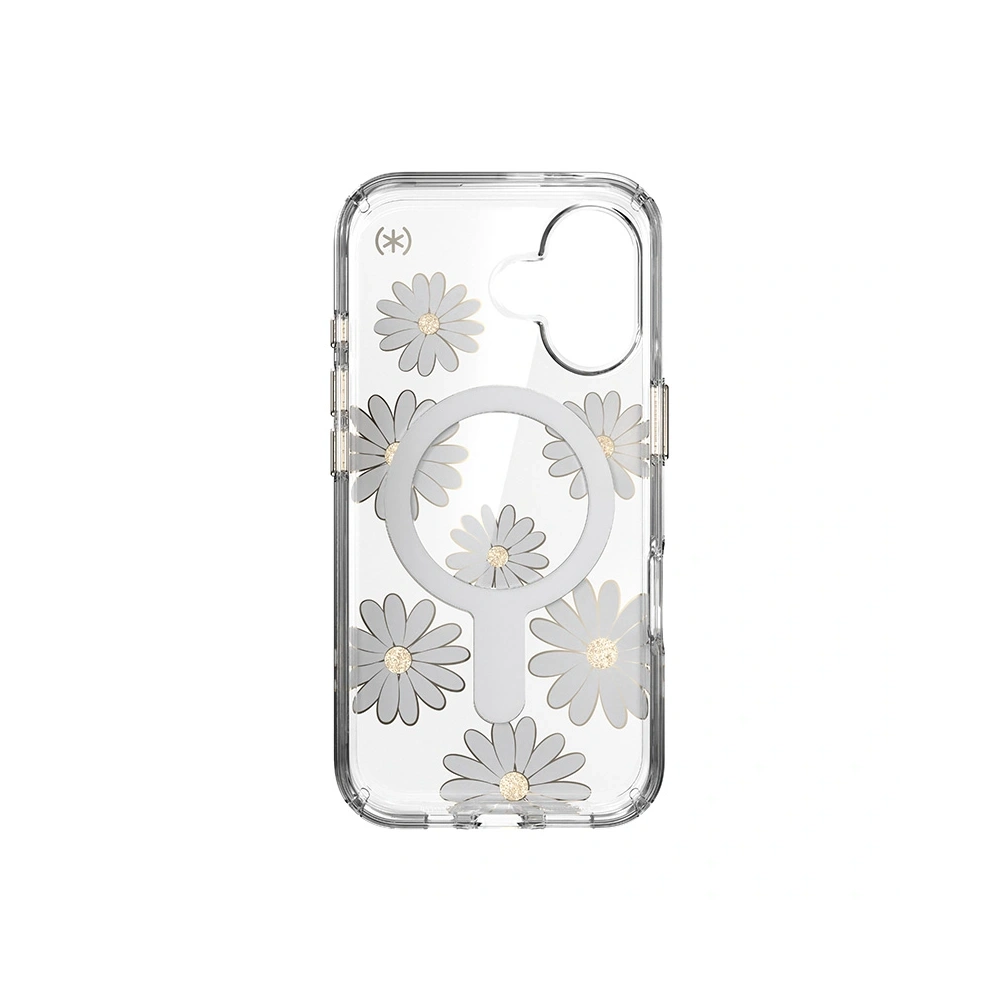 Etui Speck Presidio Lux ClickLock & MagSafe Apple iPhone 16 (Sunshine Daisies / Clear / Gold) - iPhone 16 - Speck