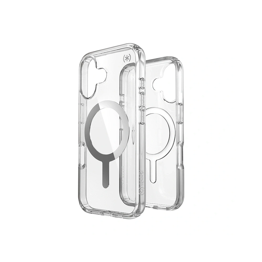 Etui Speck Presidio Perfect-Clear MagSafe Apple iPhone 16 (Clear / Chrome Finish / Serene Silver) - iPhone 16 - Speck