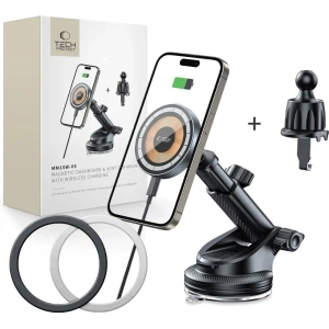 Kup Auto-Halterung für Lüftungsgitter / für die Windschutzscheibe mit 15W Ladegerät Tech-Protect MM15W-V5 Magnetic MagSafe - THP3059 - {ean13} - Sklep Home Screen