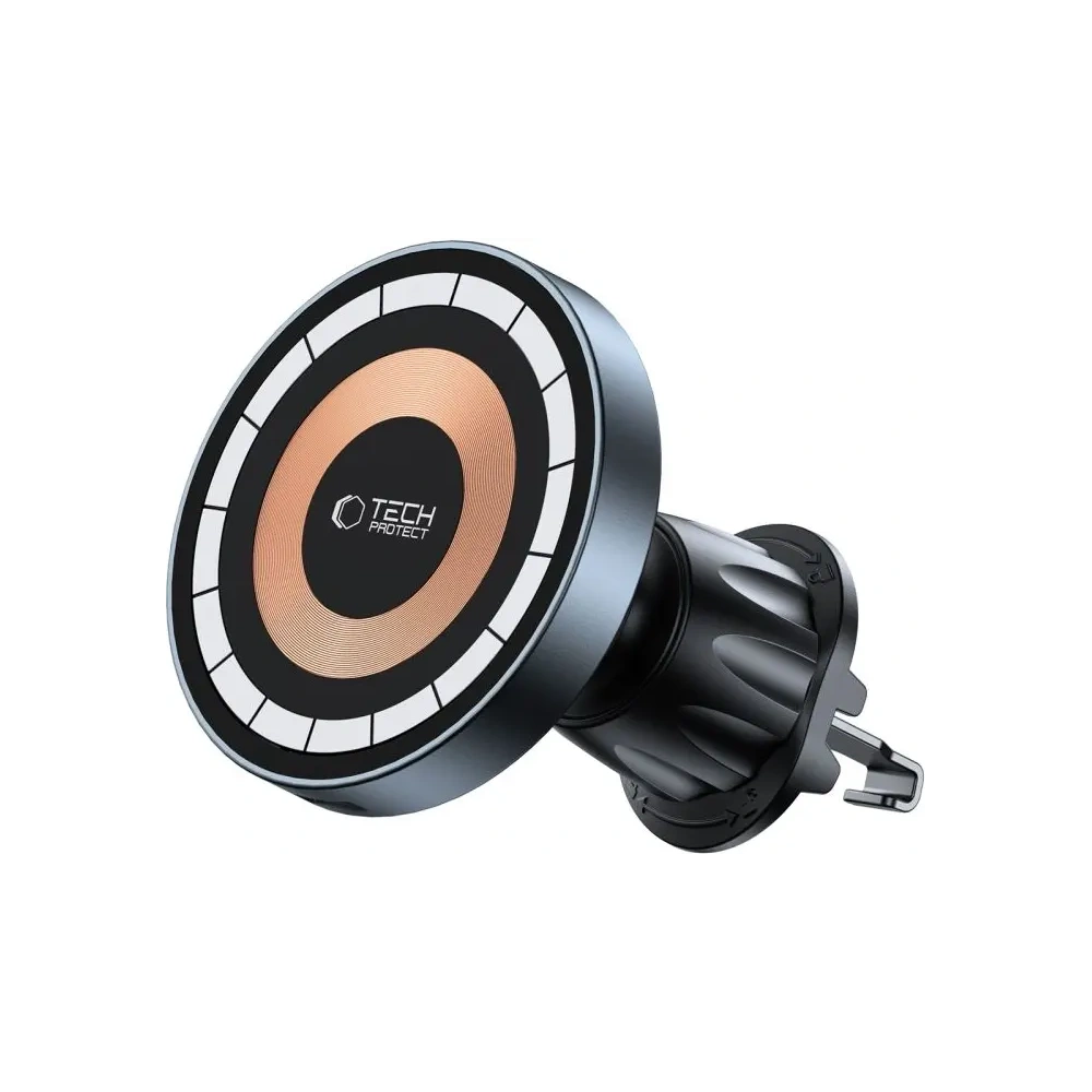 Uchwyt samochodowy do kratki / na szybę / na kokpit z ładowarką 15W Tech-Protect MM15W-V5 Magnetic MagSafe Black - na kokpit / szybę - Tech-Protect