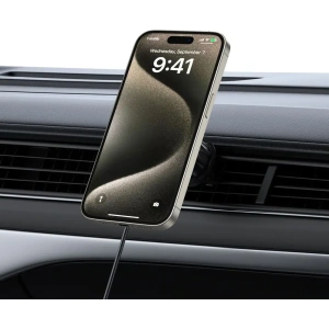 Buy Car holder for grille / on window / on dashboard with 15W charger Tech-Protect MM15W-V5 Magnetic MagSafe Black - THP3059 - {ean13} - Home Screen Store Europe