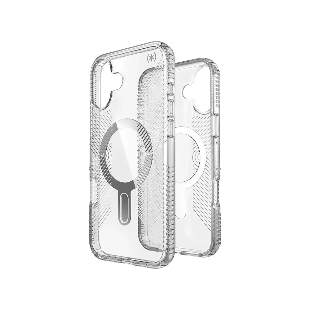 Etui Speck Presidio Perfect-Clear Grip ClickLock & MagSafe Apple iPhone 16 Plus (Clear / Chrome Finish / Serene Silver) - iPhone 16 Plus - Speck