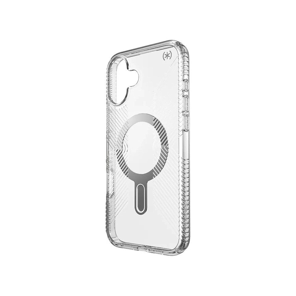 Etui Speck Presidio Perfect-Clear Grip ClickLock & MagSafe Apple iPhone 16 Plus (Clear / Chrome Finish / Serene Silver) - iPhone 16 Plus - Speck