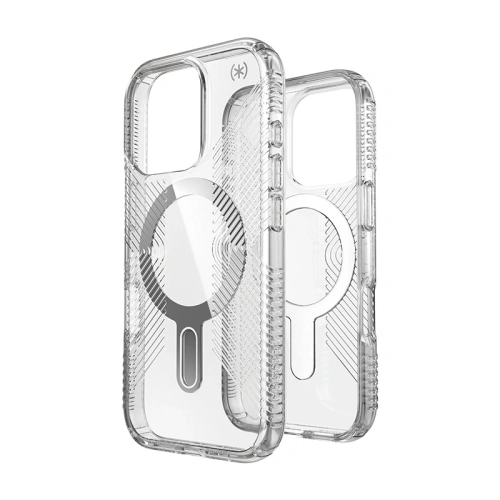 Kup Etui Speck Presidio Perfect-Clear Grip ClickLock & MagSafe Apple iPhone 16 Pro (Clear / Chrome Finish / Serene Silver) - SPK650 - {ean13} - Sklep Home Screen