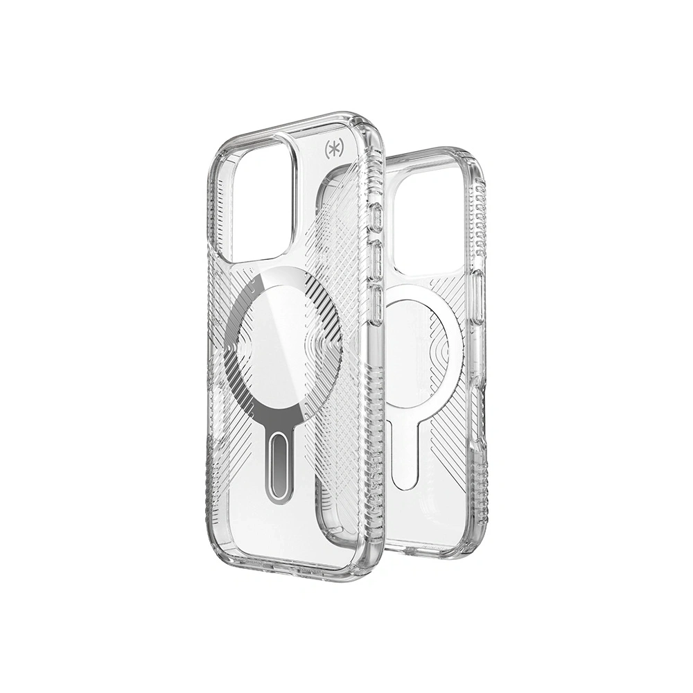 Etui Speck Presidio Perfect-Clear Grip ClickLock & MagSafe Apple iPhone 16 Pro (Clear / Chrome Finish / Serene Silver) - iPhone 16 Pro - Speck