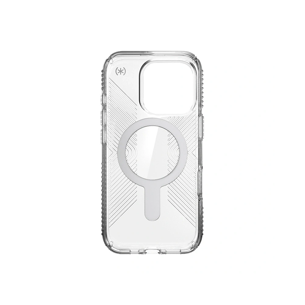 Etui Speck Presidio Perfect-Clear Grip ClickLock & MagSafe Apple iPhone 16 Pro (Clear / Chrome Finish / Serene Silver) - iPhone 16 Pro - Speck