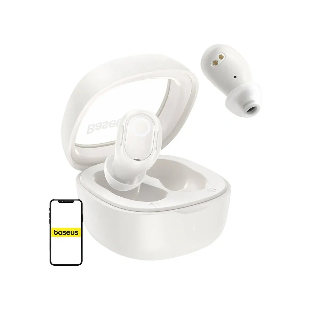 Bezprzewodowe słuchawki dokanałowe TWS Baseus Bowie WM02 (białe) OS - Słuchawki dokanałowe - Baseus