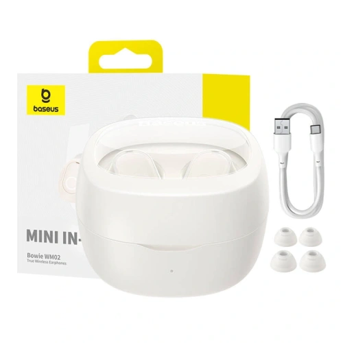 Buy Wireless in-ear TWS headphones Baseus Bowie WM02 (white) OS - BSU4928 - {ean13} - Home Screen Store Europe
