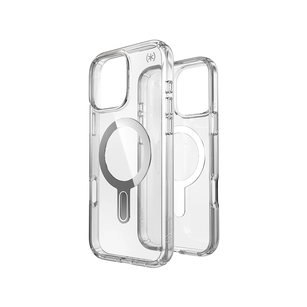 Etui Speck Presidio Perfect-Clear ClickLock & MagSafe Apple iPhone 16 Pro Max (Clear / Chrome Finish / Serene Silver) - iPhone 16 Pro Max - Speck