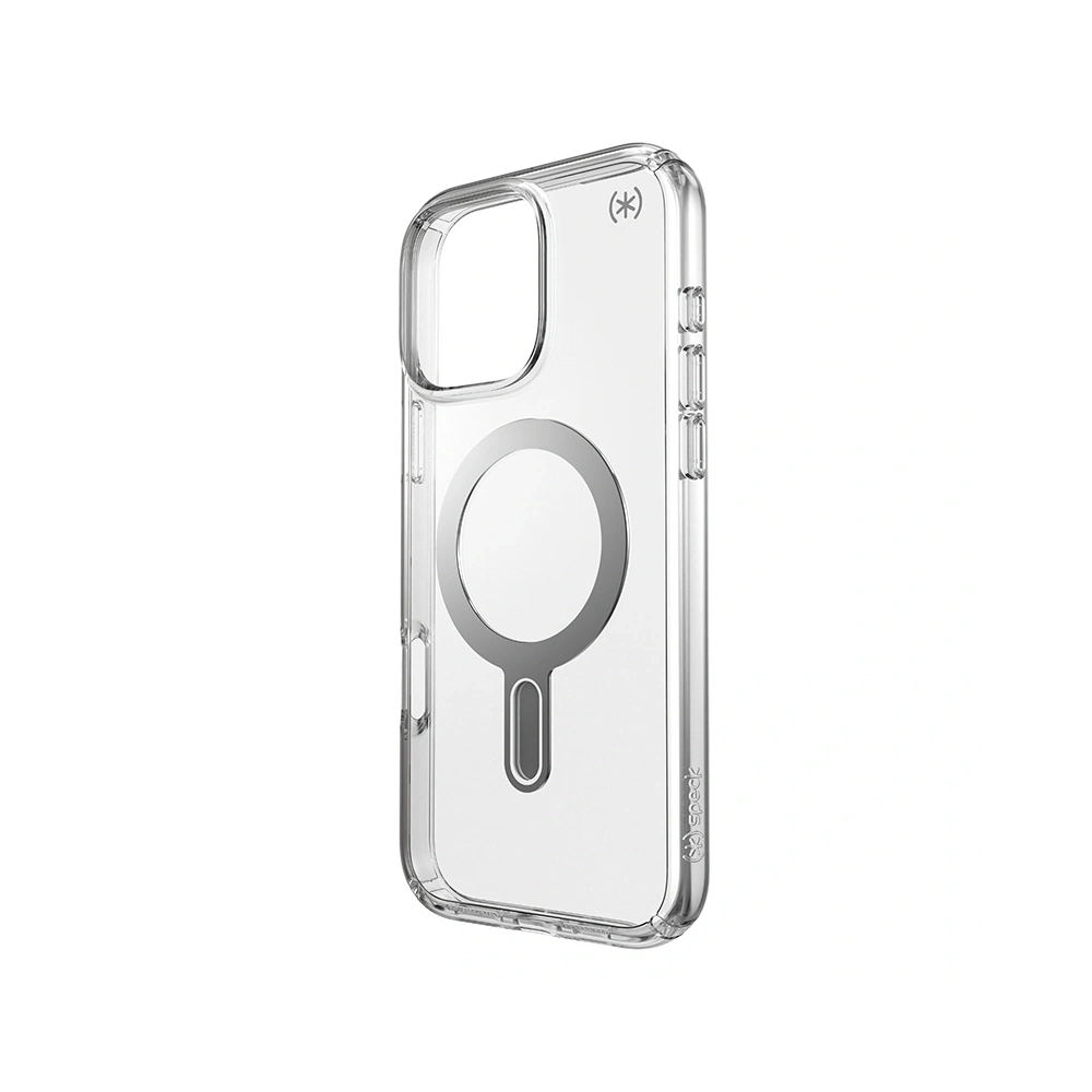 Etui Speck Presidio Perfect-Clear ClickLock & MagSafe Apple iPhone 16 Pro Max (Clear / Chrome Finish / Serene Silver) - iPhone 16 Pro Max - Speck