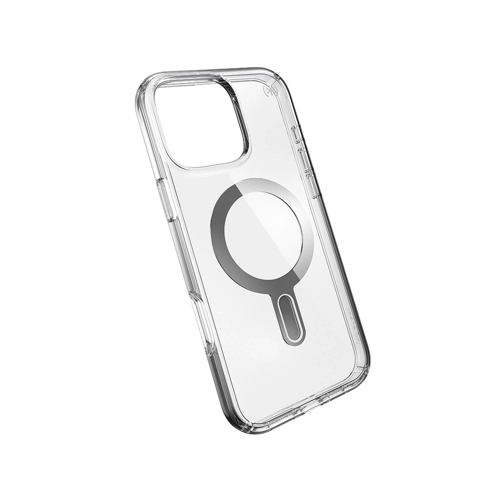 Etui Speck Presidio Perfect-Clear ClickLock & MagSafe Apple iPhone 16 Pro Max (Clear / Chrome Finish / Serene Silver) - iPhone 16 Pro Max - Speck