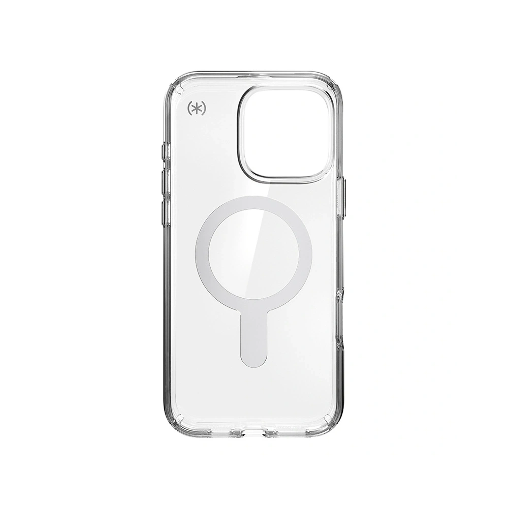 Etui Speck Presidio Perfect-Clear ClickLock & MagSafe Apple iPhone 16 Pro Max (Clear / Chrome Finish / Serene Silver) - iPhone 16 Pro Max - Speck