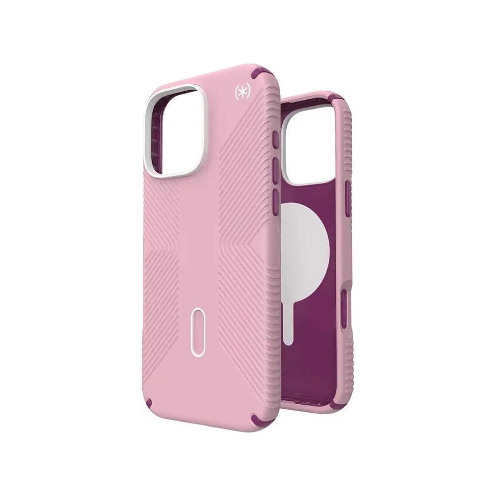 Etui Speck Presidio2 Grip ClickLock & MagSafe Apple iPhone 16 Pro Max (Wednesday Pink / Boysenberry Purple / White) - iPhone 16 Pro Max - Speck