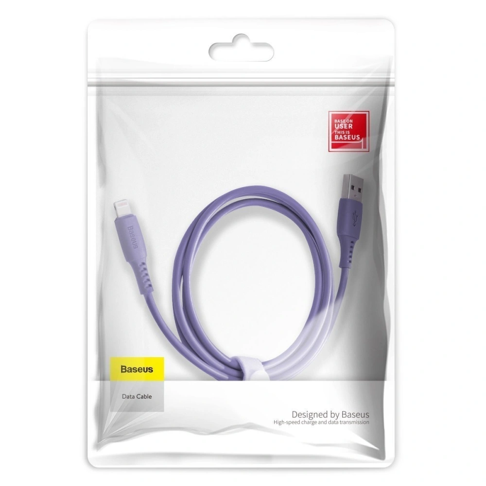 Kabel Lightning USB Baseus Colourful 1.2m 2.4A (fioletowy)