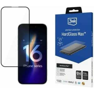 Buy Tempered glass 3MK HardGlass Max Apple iPhone 16 Plus black - 3MK6486 - {ean13} - Home Screen Store Europe