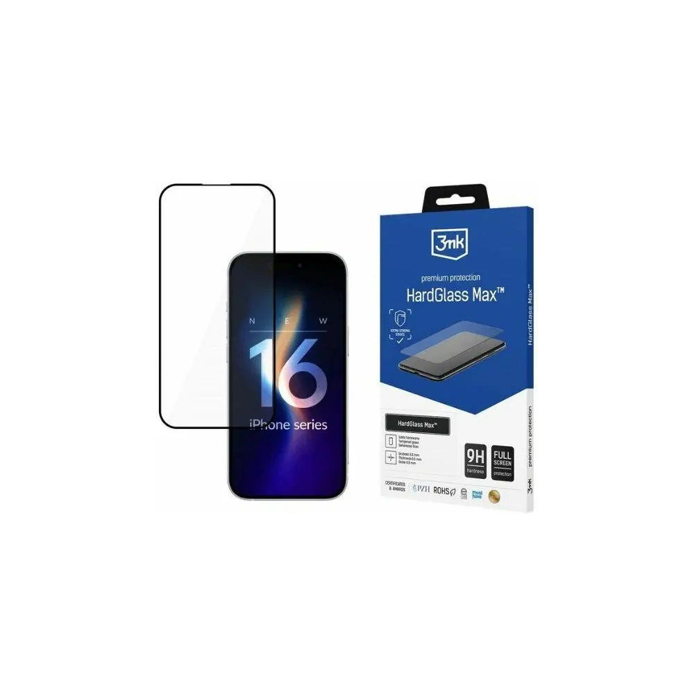Szkło hartowane 3MK HardGlass Max Apple iPhone 16 Plus czarny - iPhone 16 Plus - 3MK