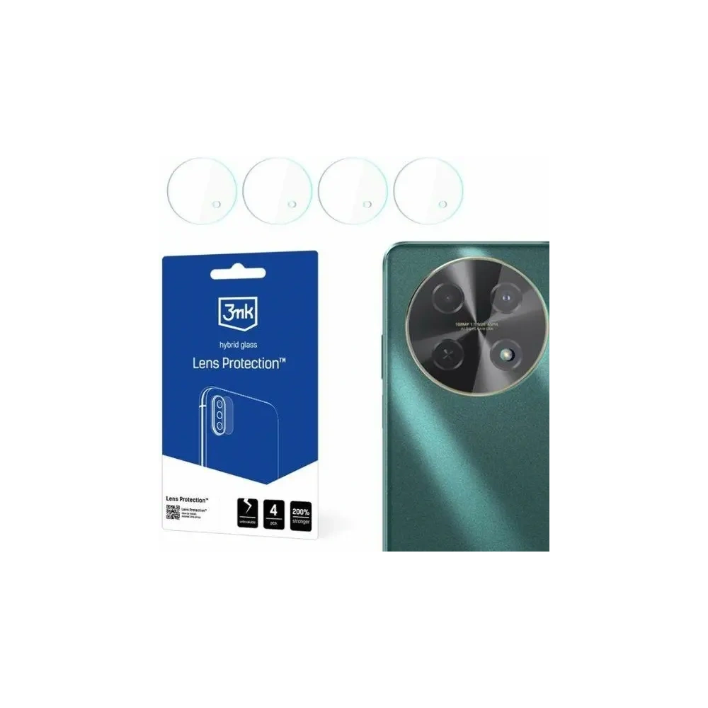 Szkło hybrydowe na obiektyw aparatu 3MK Lens Protect Huawei Nova 12i [4 PACK] - Nova 12 Series - 3MK