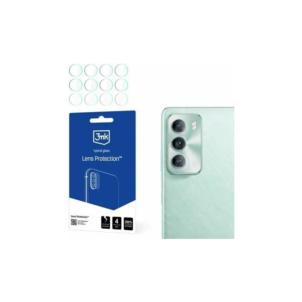 Szkło hybrydowe na obiektyw aparatu 3MK Lens Protect Oppo Reno 12 Pro [4 PACK] - Oppo - 3MK