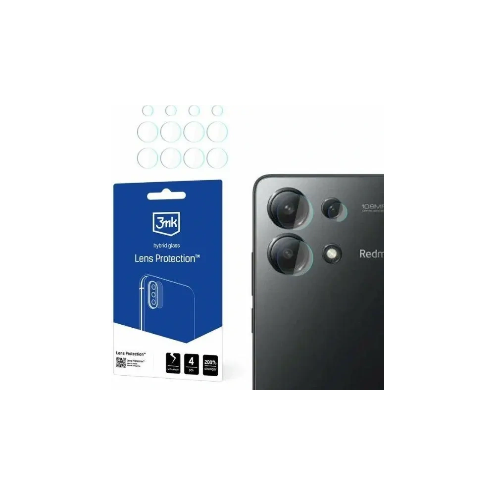 Szkło hybrydowe na obiektyw aparatu 3MK Lens Protect Xiaomi Redmi Note 13 4G [4 PACK] - Redmi Note 13 4G - 3MK