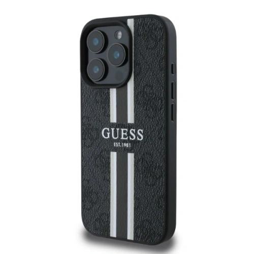 Buy Case Guess GUHMP16LP4RPSK Apple iPhone 16 Pro hardcase 4G Printed Stripes MagSafe black - GUE3463 - {ean13} - Home Screen Store Europe