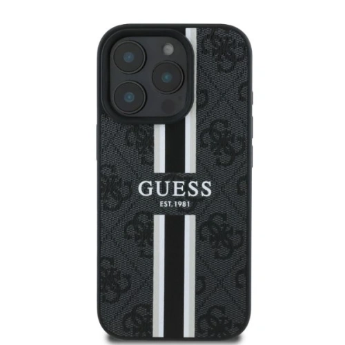 Buy Case Guess GUHMP16LP4RPSK Apple iPhone 16 Pro hardcase 4G Printed Stripes MagSafe black - GUE3463 - {ean13} - Home Screen Store Europe