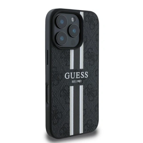 Buy Case Guess GUHMP16LP4RPSK Apple iPhone 16 Pro hardcase 4G Printed Stripes MagSafe black - GUE3463 - {ean13} - Home Screen Store Europe