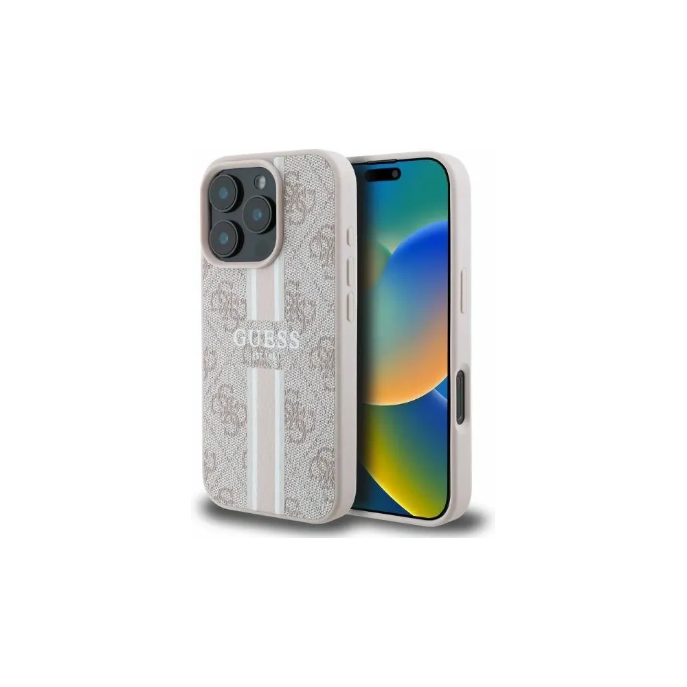 Etui Guess GUHMP16LP4RPSP Apple iPhone 16 Pro hardcase 4G Printed Stripes MagSafe różowy - iPhone 16 Pro - Guess