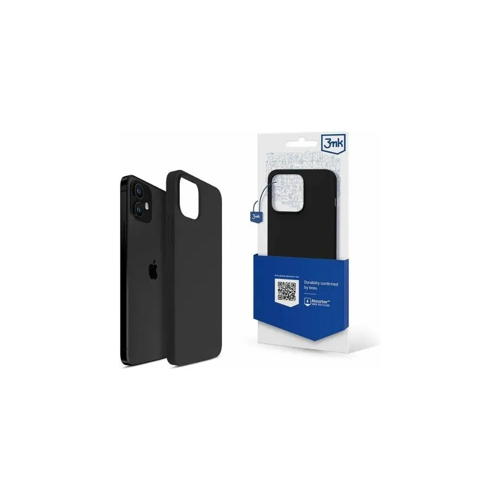Etui 3MK Silicone Case Apple iPhone 12 Mini czarny - iPhone 12 mini - 3MK